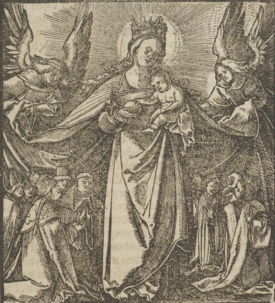 De Madonna van Barmhartigheid, uit Hymmelwagen auff dem, wer wol leeft..., 1517 door Hans Schäufelein the Elder