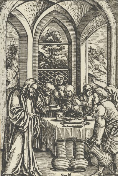 De bruiloft te Kana, uit Het Leven van Christus, ca. 1511-12 door Hans Schäufelein the Elder