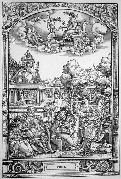 Venus (houtsnede) door Hans Sebald (School of) Beham