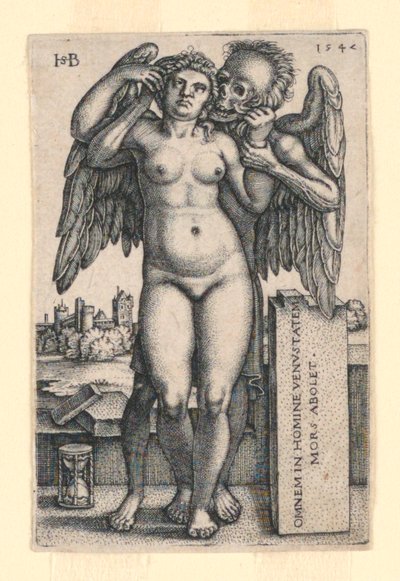 De dood en de staande naakte vrouw door Hans Sebald Beham