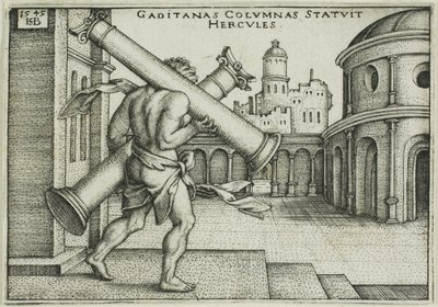 Hercules en de zuilen van Gaza door Hans Sebald Beham