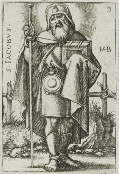 St. Jacobus de Meerdere, plaat 9 uit De Twaalf Apostelen door Hans Sebald Beham