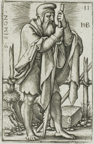 St. Simon, plaat 11 uit De Twaalf Apostelen door Hans Sebald Beham