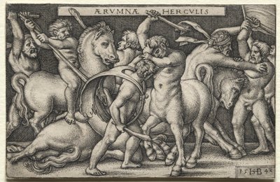 Hercules verslaat de Centauren door Hans Sebald Beham