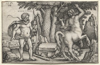 Hercules en Nessus, 1542. door Hans Sebald Beham