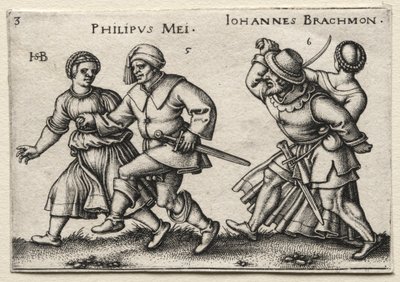 Het Dorpshuwelijk: Philipus Mei / Johannes Brachmon door Hans Sebald Beham