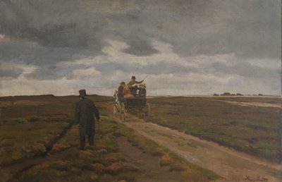 Heidelandschap met een dagkoets door Hans Smidth