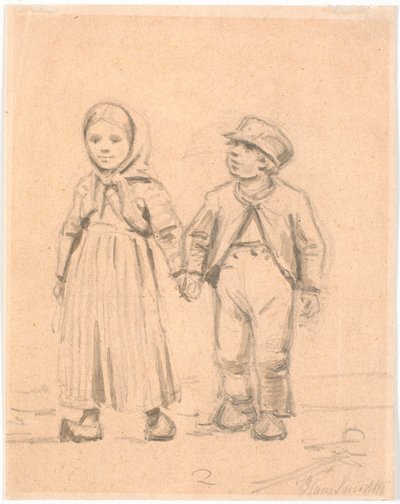 Twee boerenkinderen door Hans Smidth