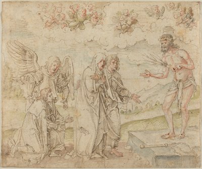 Maria en Johannes voor de Man van Smarten door Hans Süss von Kulmbach