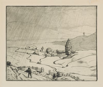 Het begint te regenen door Hans Thoma