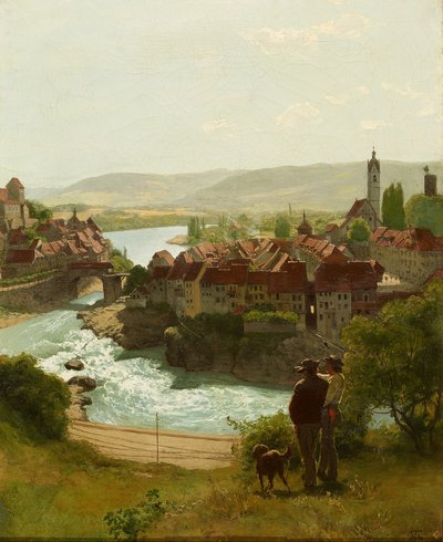 De Rijn bij Laufenburg door Hans Thoma