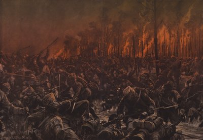 Een nachtelijke aanval op de Britse posities aan de IJzer door Hans W. (after) Schmidt