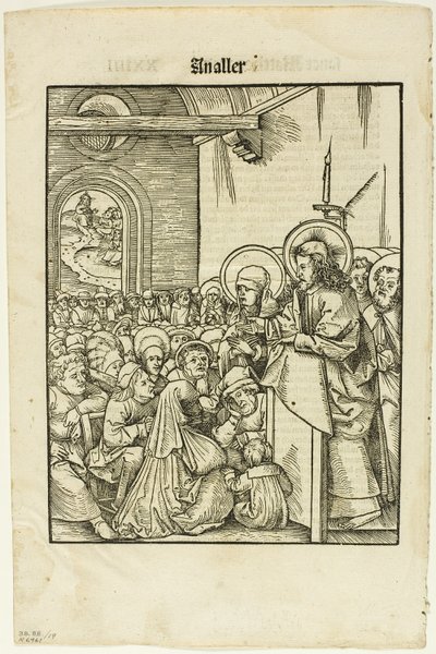 Christus predikend, uit Leben Jesu Christi, plaat 19 uit Houtsneden uit boeken van de XVIe eeuw door Hans Wechtlin I