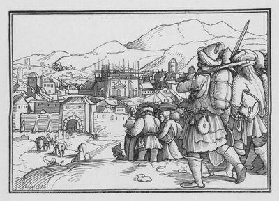 Cyrus herstelt de vaten van de tempel, Ezra I, 6 door Hans after Holbein the Younger