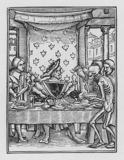 Holbeins Dodendans: De Koning door Hans after Holbein the Younger