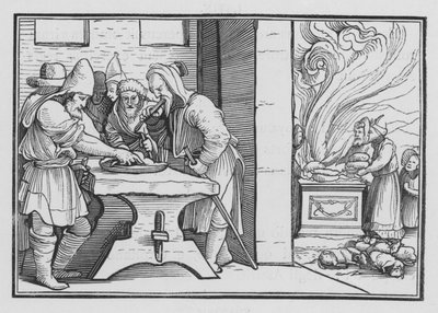 Josia laat een plechtige Pascha houden, 2 Kronieken XXXV, 1 door Hans after Holbein the Younger