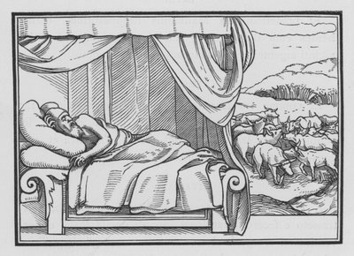 De twee dromen van de farao, Genesis, XLI, 8 door Hans after Holbein the Younger