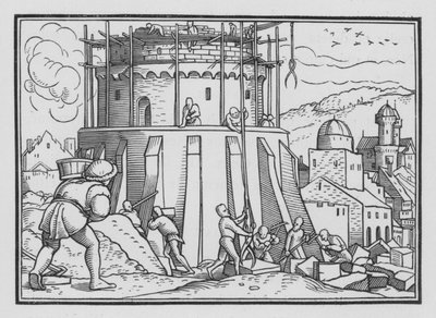 De toren van Babel, Genesis XI, 4 door Hans after Holbein the Younger