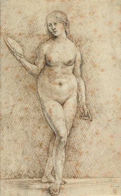 Naakt met spiegel (Vanitas) door Hans von Kulmbach