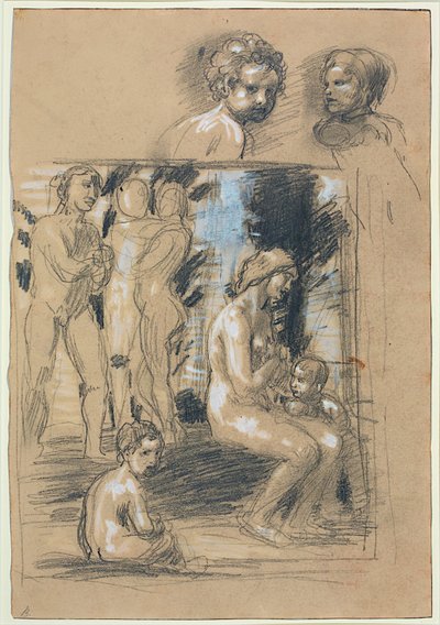 Studie voor de compositie van Lof der Bescheidenheid door Hans von Marées