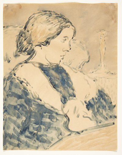 Portret van zittende vrouw naar rechts gekeerd door Harald Giersing