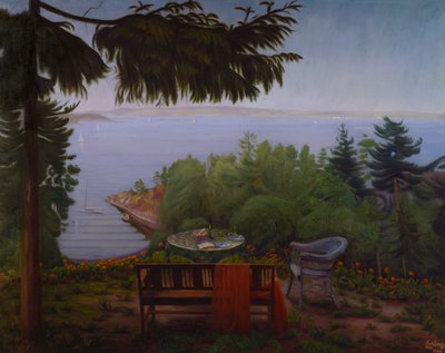 Zomeravond aan de Oslo fjord door Harald Oscar Sohlberg