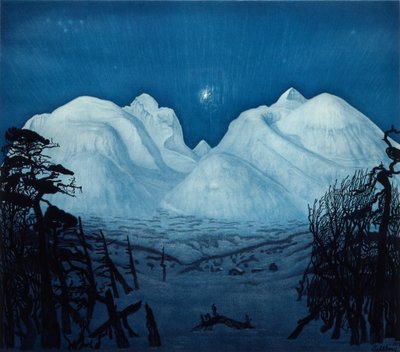 Winternacht in Rondane door Harald Oscar Sohlberg