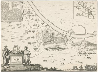 Plattegrond van Buda, 1686 door Harmanus van Loon