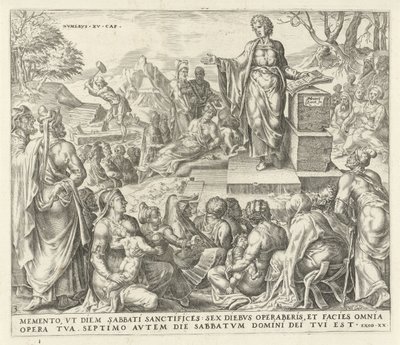 Man sprokkelt hout op de sabbat (De tien geboden) door Harmen Jansz Muller