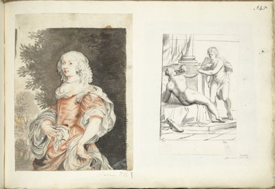 Portret van een vrouw en Venus, Amor en Mars door Harmen ter Borch (possibly)