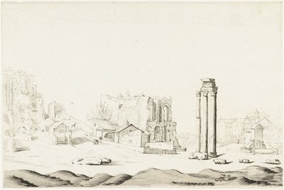 Ruïnes van de Campo Vaccino in het Forum Romanum door Harmen ter Borch