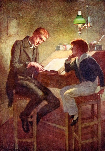 David Copperfield en Uriah Heep, illustratie voor 