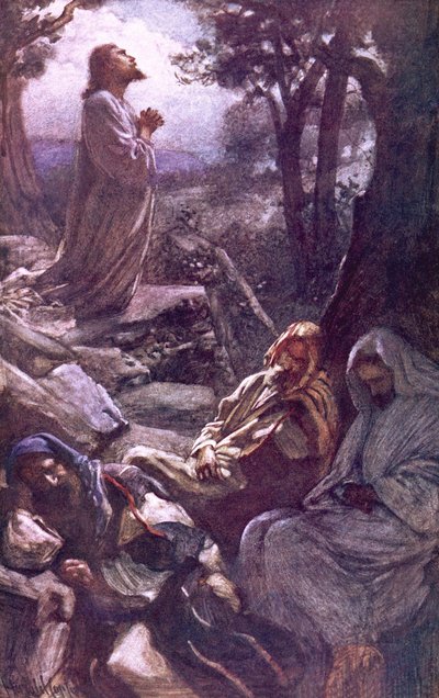 Gethsemane door Harold Copping