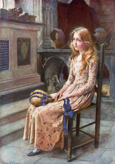 Kleine Nell in de Oude Kerk door Harold Copping