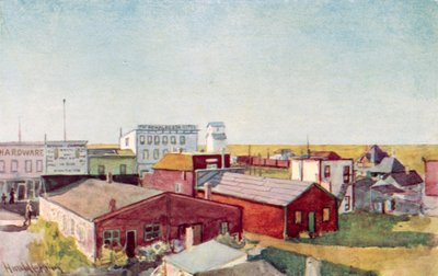 Hoe een prairie stad eruit ziet, een hoek van Lloydminster door Harold Copping