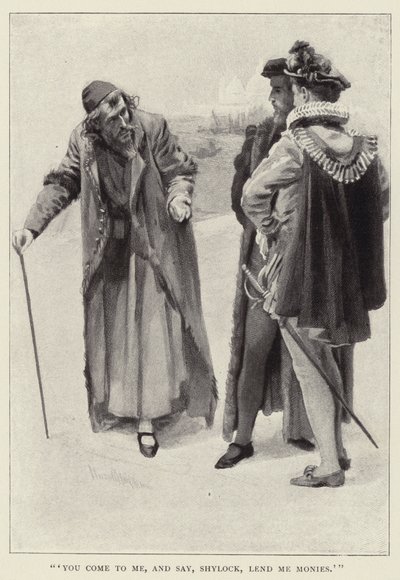 Je komt naar me toe en zegt, Shylock, leen me geld door Harold Copping