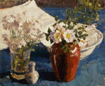 Stilleven met Bloemen in een Vaas door Harold Gilman