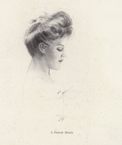 Portret van een vrouw in profiel door Harrison Fisher