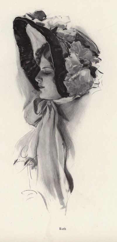 Portret van een vrouw genaamd Ruth door Harrison Fisher