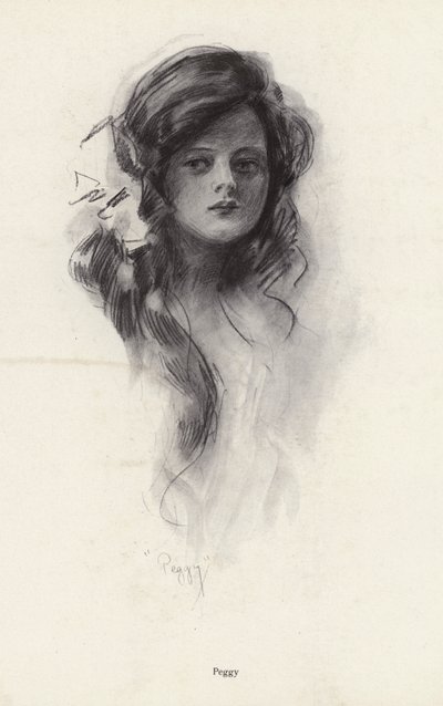 Portret van een jong meisje genaamd Peggy door Harrison Fisher