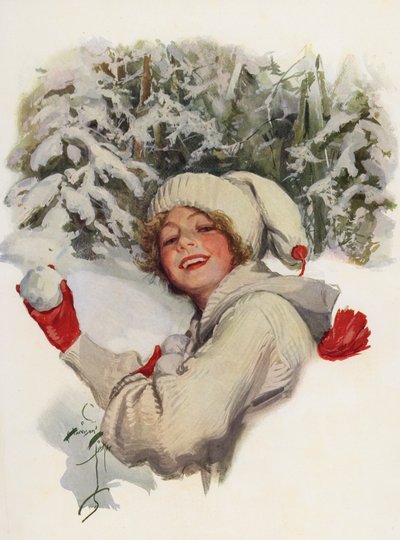 Naar een flirt (kleurenlitho) door Harrison Fisher