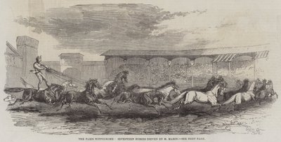 De Parijse Hippodroom, zeventien paarden bestuurd door M. Martin door Harrison William Weir