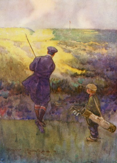 Golfbanen: Deal, spelen in de "Sandy Parlour" door Harry (1878 1950) Rountree