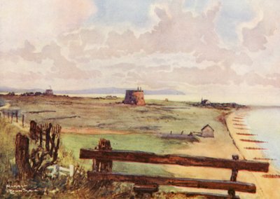 Golfbanen: Felixtowe, algemeen uitzicht op de baan door Harry (1878 1950) Rountree
