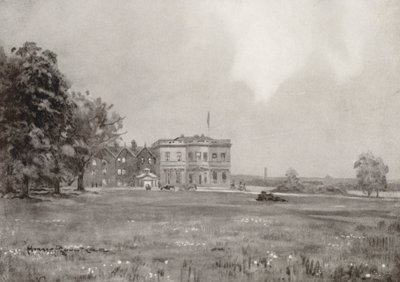 Golfbanen: Trafford Park, het clubhuis vanaf de achttiende tee door Harry (1878 1950) Rountree