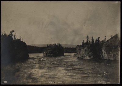 Five Fingers Rapids, fotograaf, H.C. Barley, Skagway, ongedateerd (zw/w foto) door Harry C. Barley