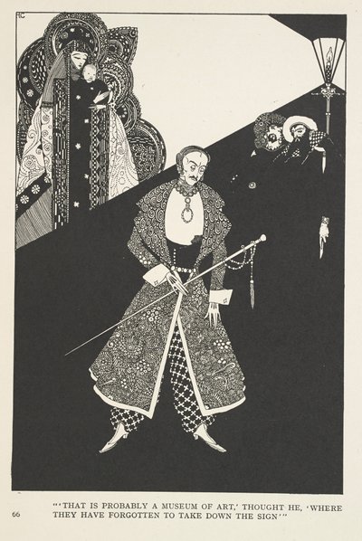 De Geluksschoenen. "Dat is waarschijnlijk een Kunstmuseum," dacht hij, "waar ze vergeten zijn het bord weg te halen". door Harry Clarke