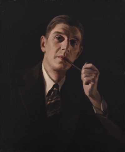Portret van een man, rokend een pijp door Harry Dixon