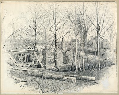 Tekening, huidig aanzicht van Gaines