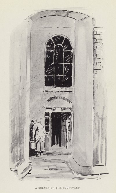 Een hoek van de binnenplaats door Harry Furniss